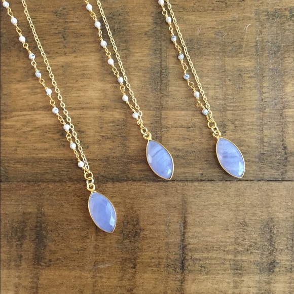 Lace Agate Rosary Bead Necklace - Picture 2 of 8